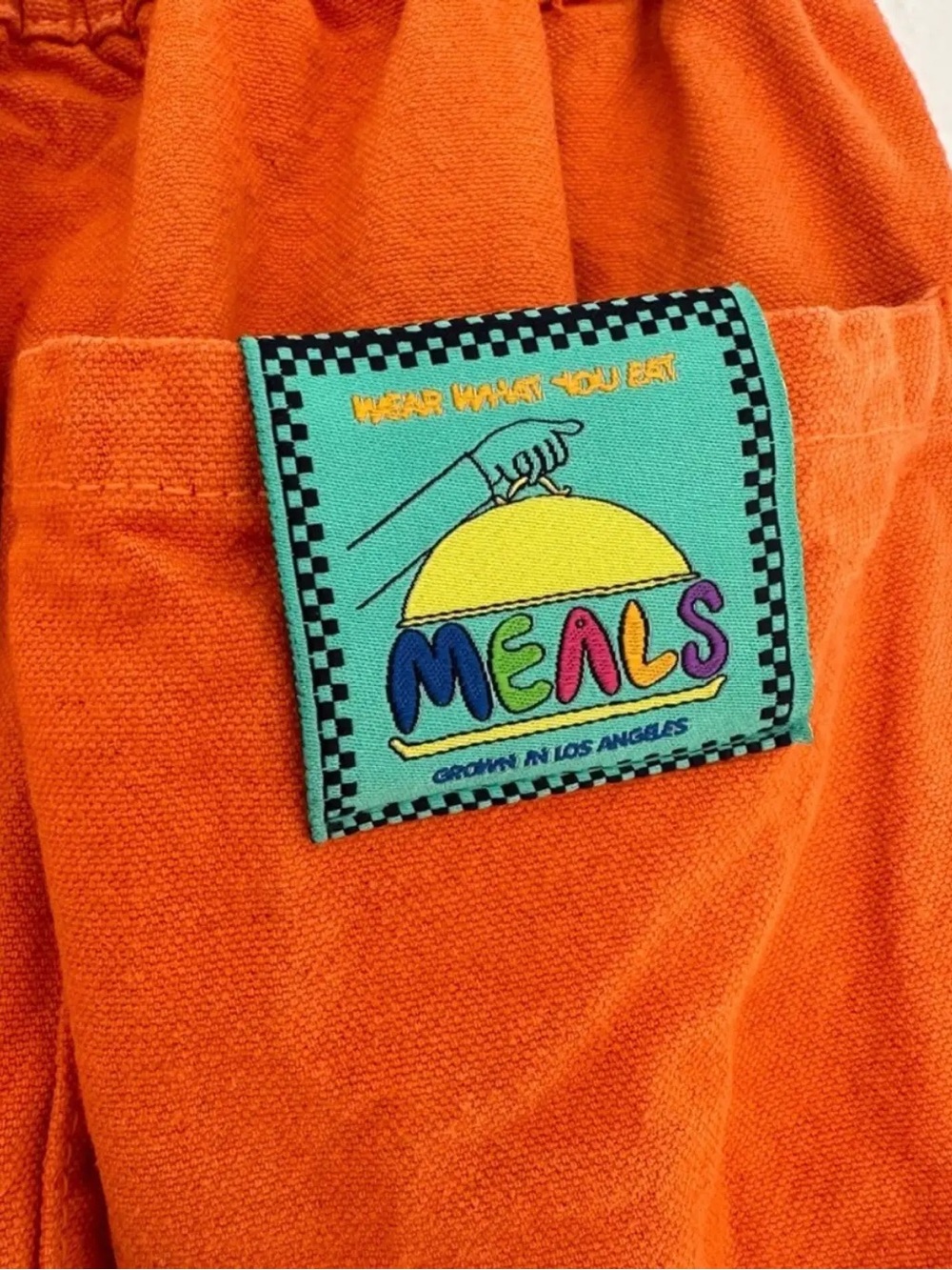 UNISEX Bright Orange MEALS Chef Pants - Picture 3 of 6